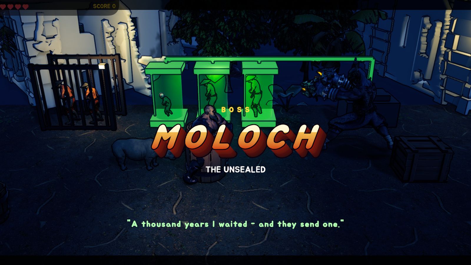 The boss MOLOCH appears in the jungle ruins